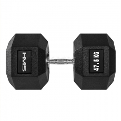 Gumowana hantla sześciokątna HEX PRO 47,5kg HMS